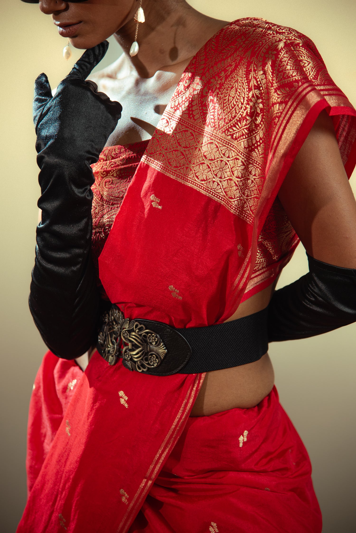Danyah Banaras Katan Silk Chooti Booti Predraped Saree