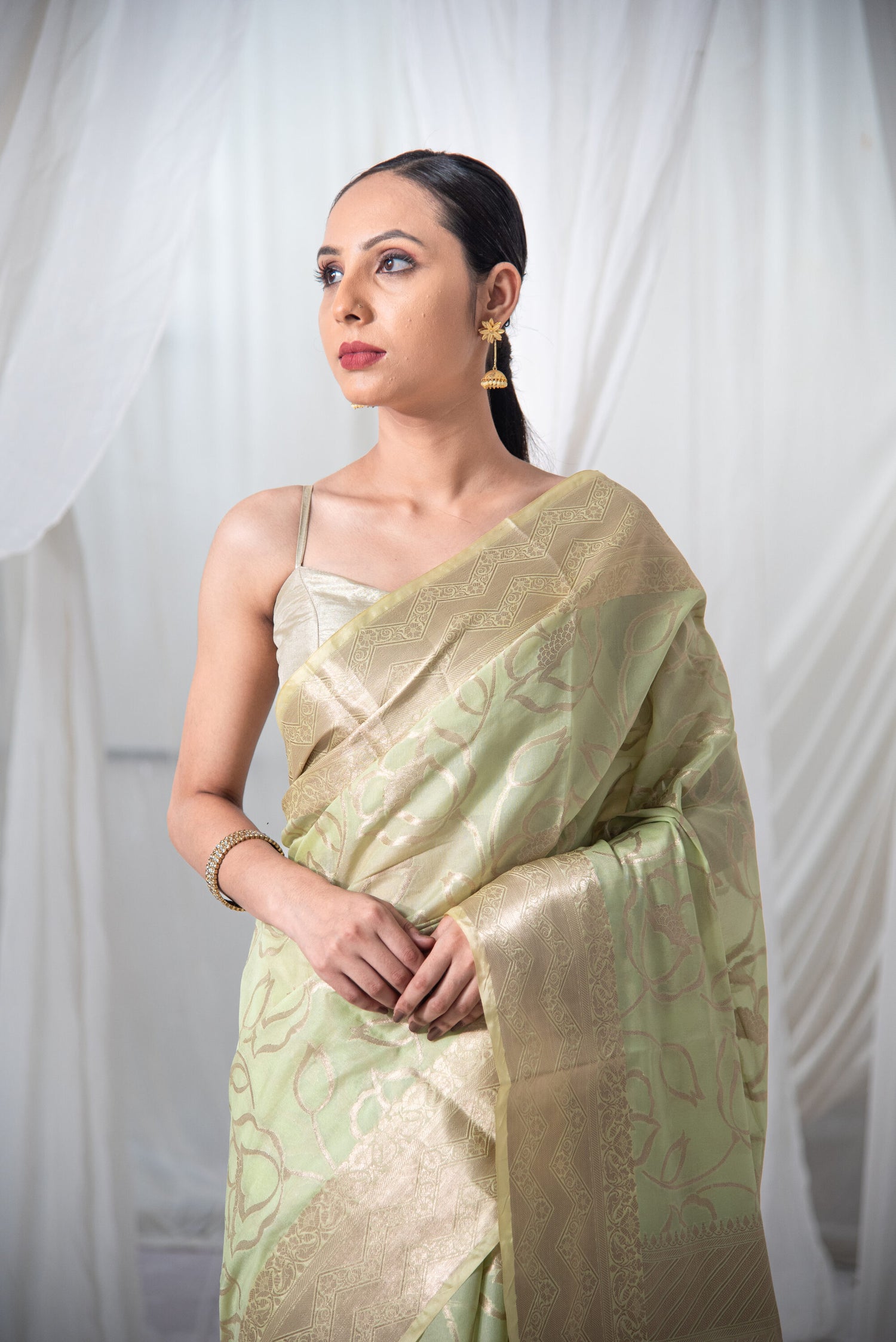 Danyah Banaras Kota Silk Pre Draped Saree