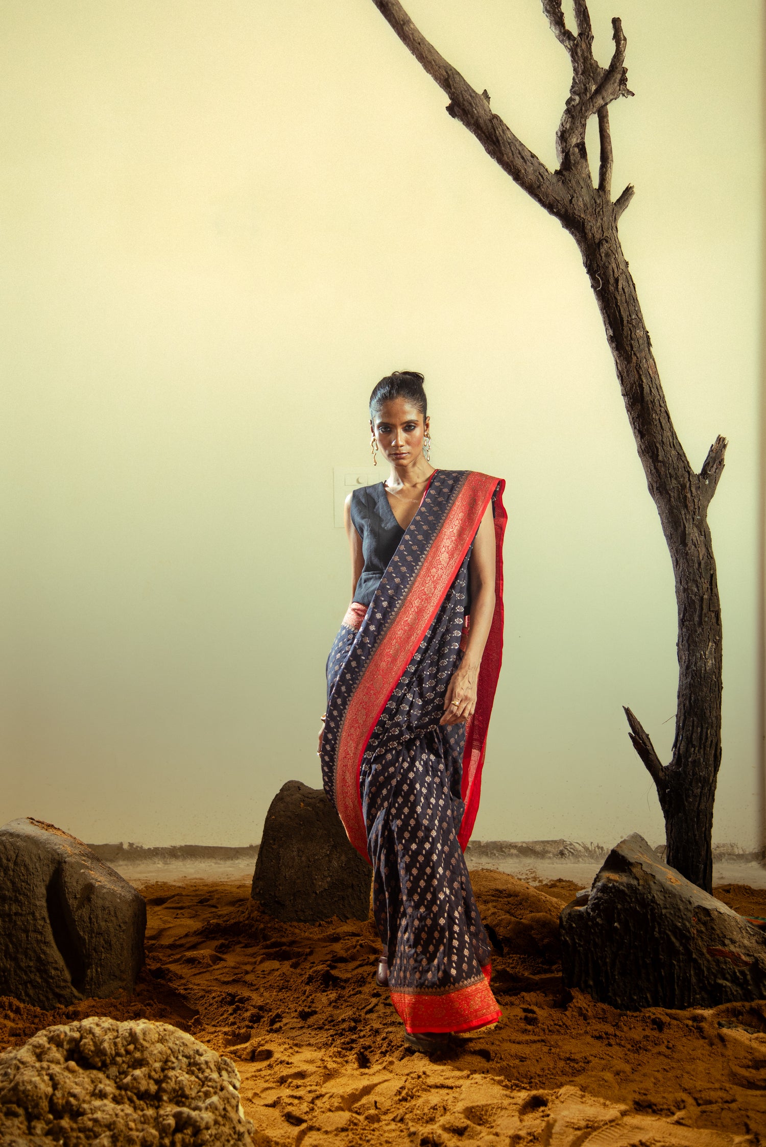 Danyah Banaras Matka Georgette Silk Predraped Saree