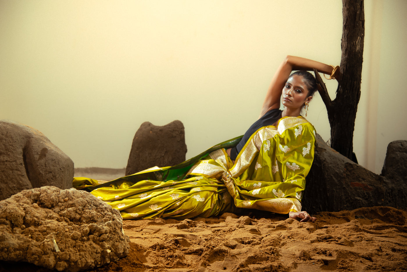 Anniversary gift saree in Sonarupa silk Banarasi by Danyah Banaras