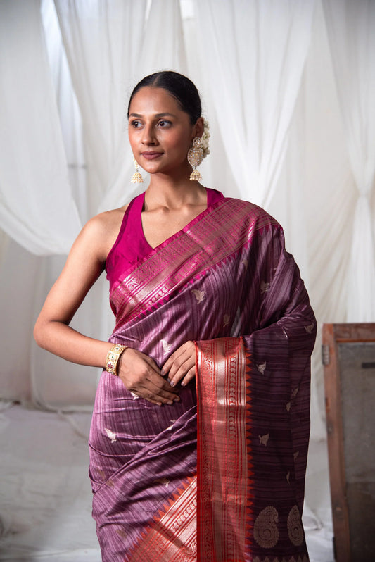 Danyah Banaras Cotton Salab With Dual Tone