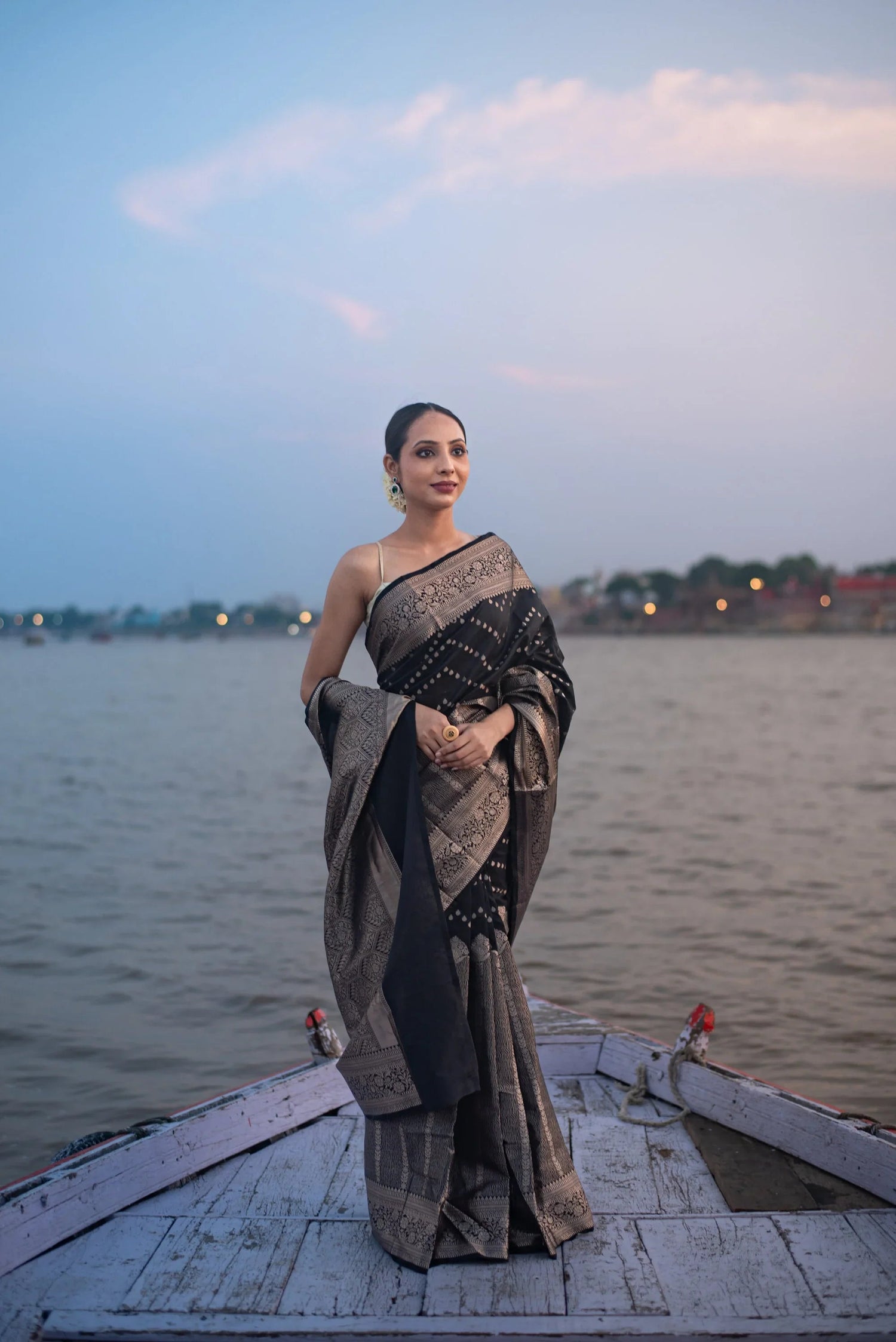 Danyah Banaras Katan Silk Saree With Zari Work — image 2