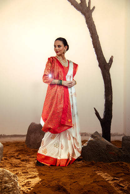 Danyah Banaras Mashru Satin Silk Predraped Saree