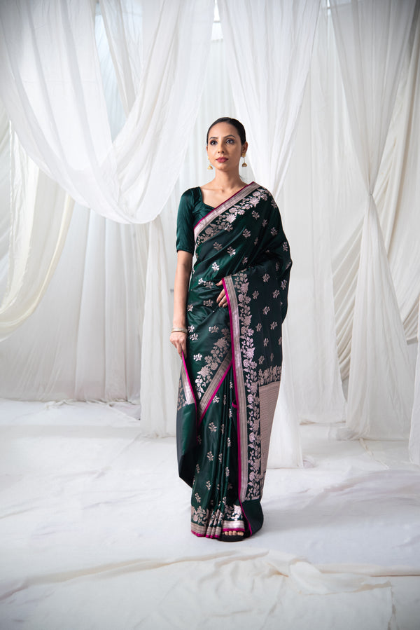 Danyah Banaras Mashru Silk With Zari Pre Draped Saree