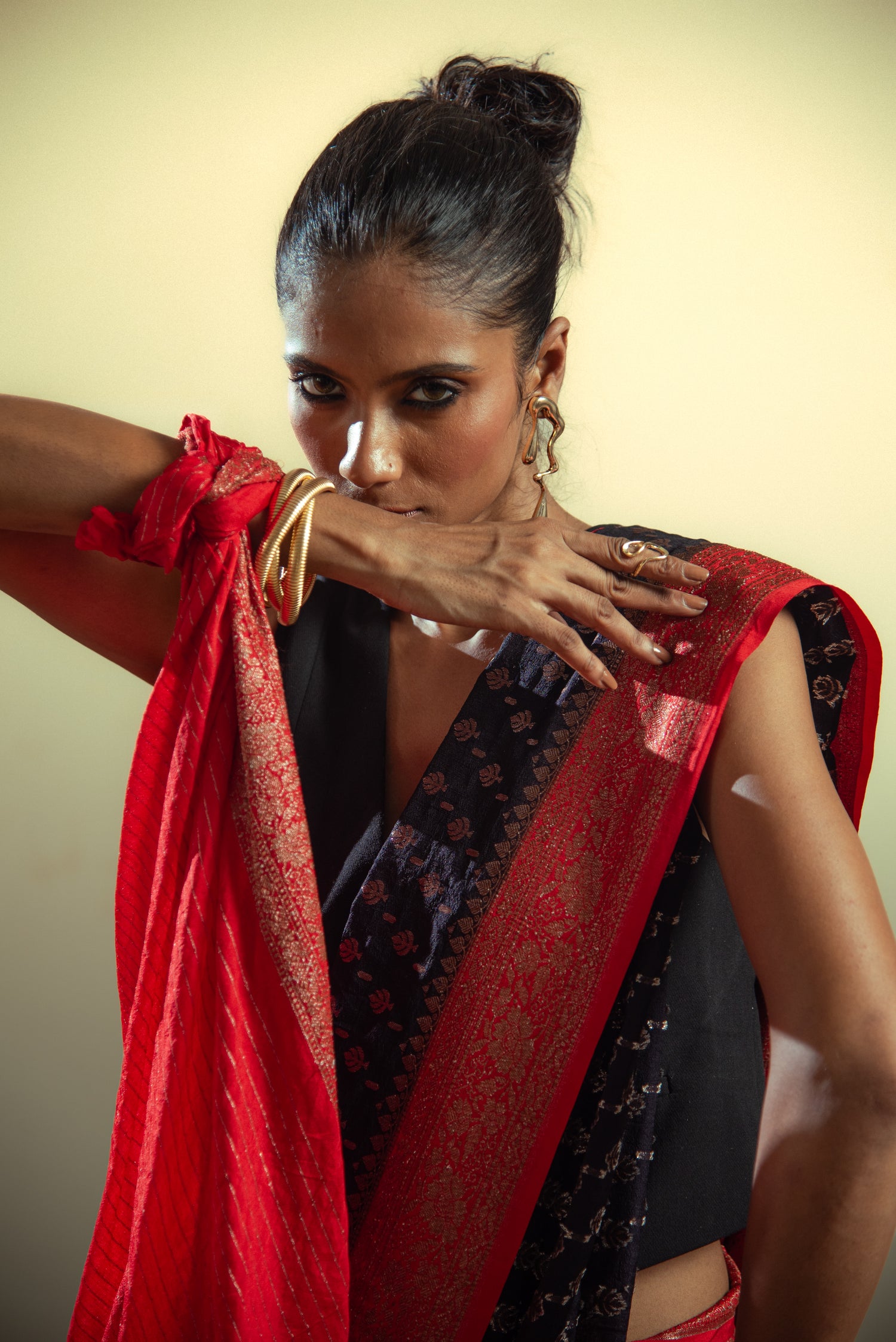 Danyah Banaras Matka Georgette Silk Predraped Saree