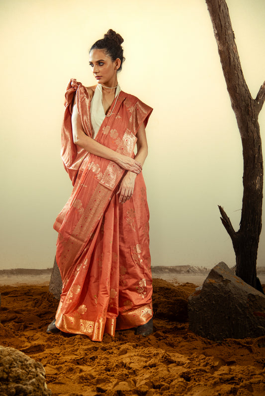Danyah Banaras Meena Dupiyan Silk Predraped Saree
