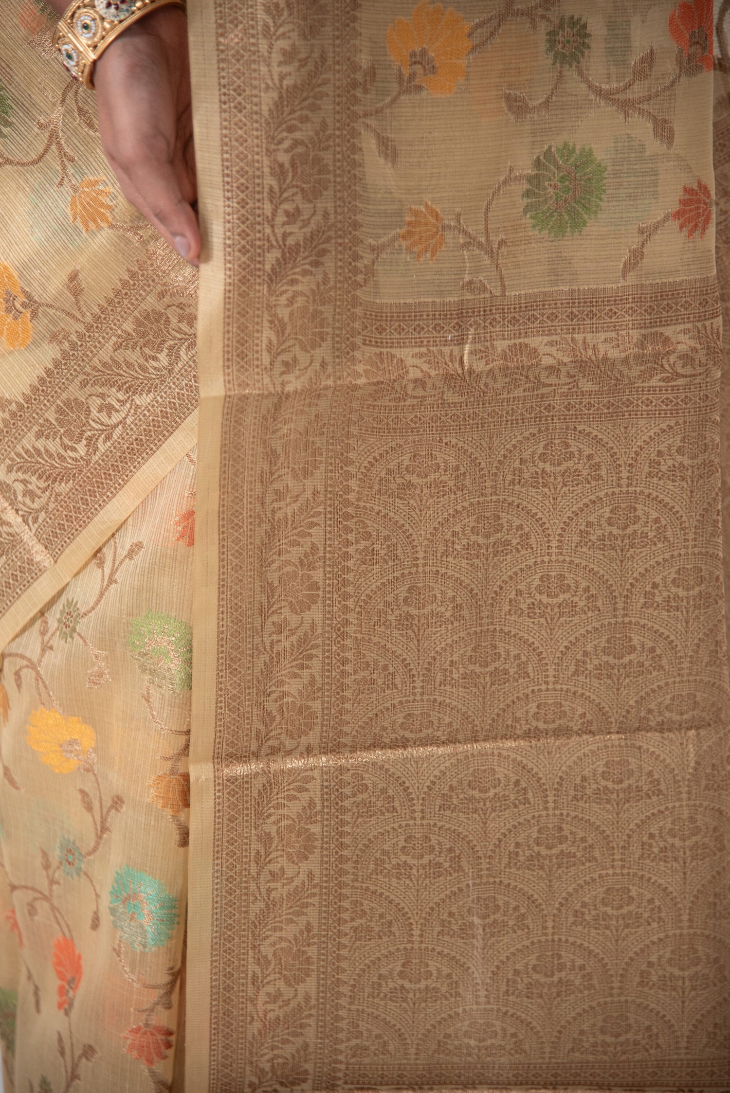 Danyah Banaras Meena Organza Pre Draped Saree
