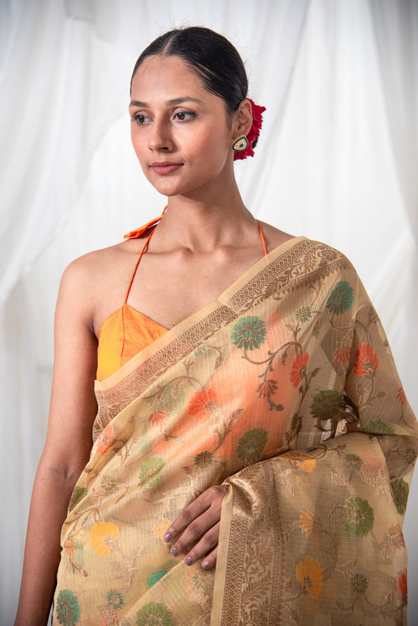 Danyah Banaras Meena Organza Pre Draped Saree — alternate view (back / drape detail)