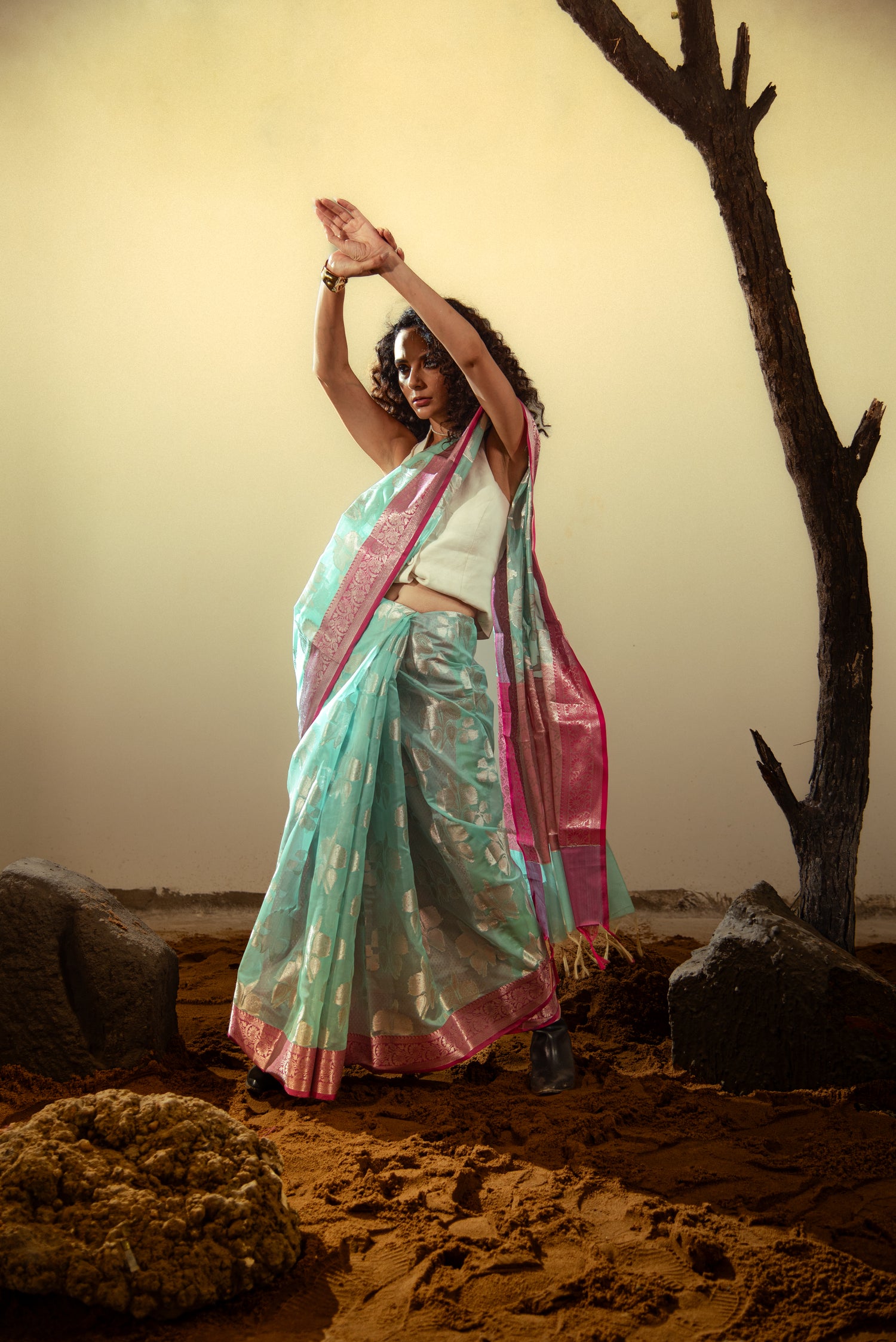 Danyah Banaras Monika Silk Predraped Saree
