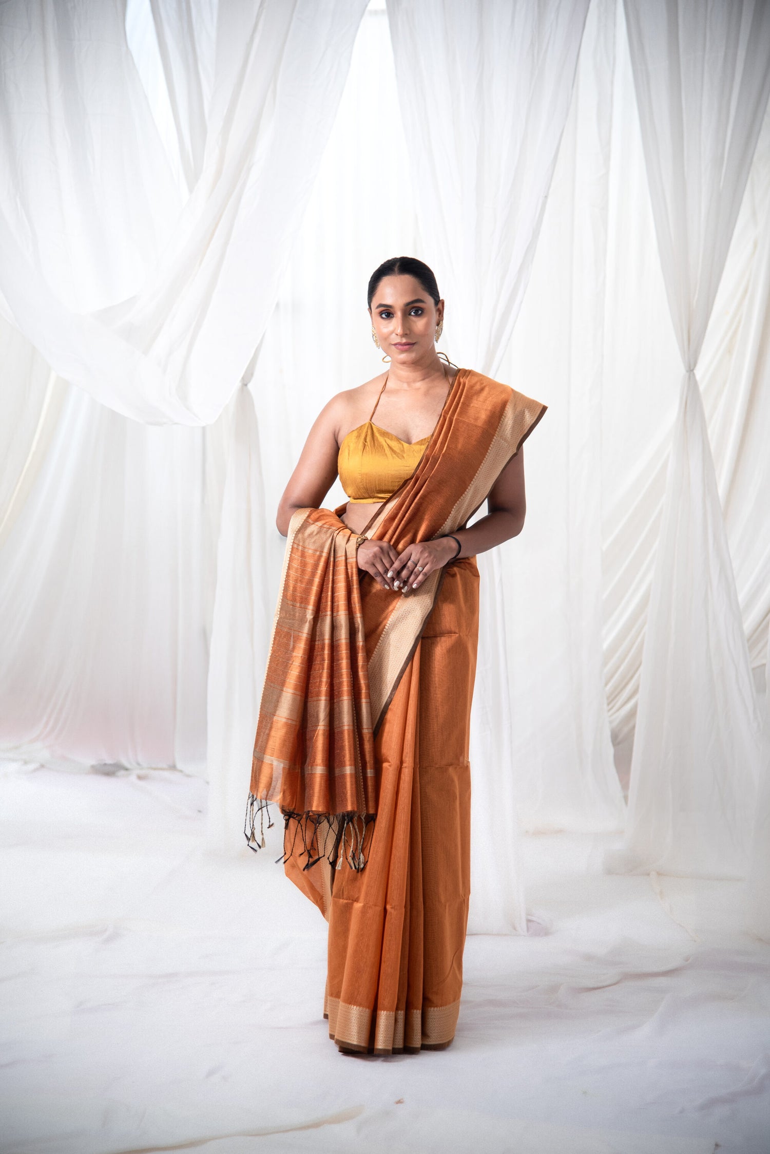 Danyah Banaras Pure Cotton Silk Pre Draped Saree