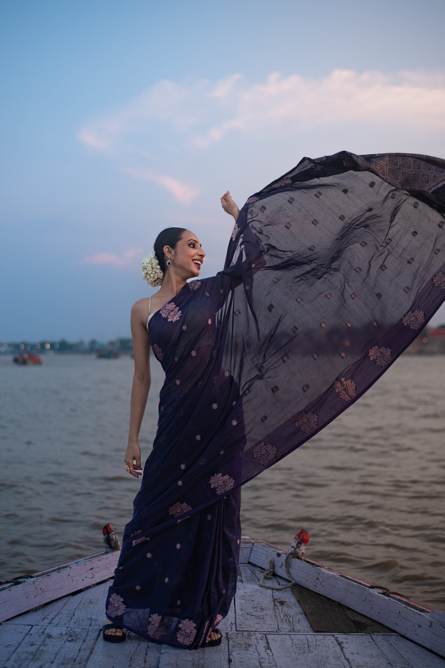 Danyah Banaras Raw Mango Saree With Work