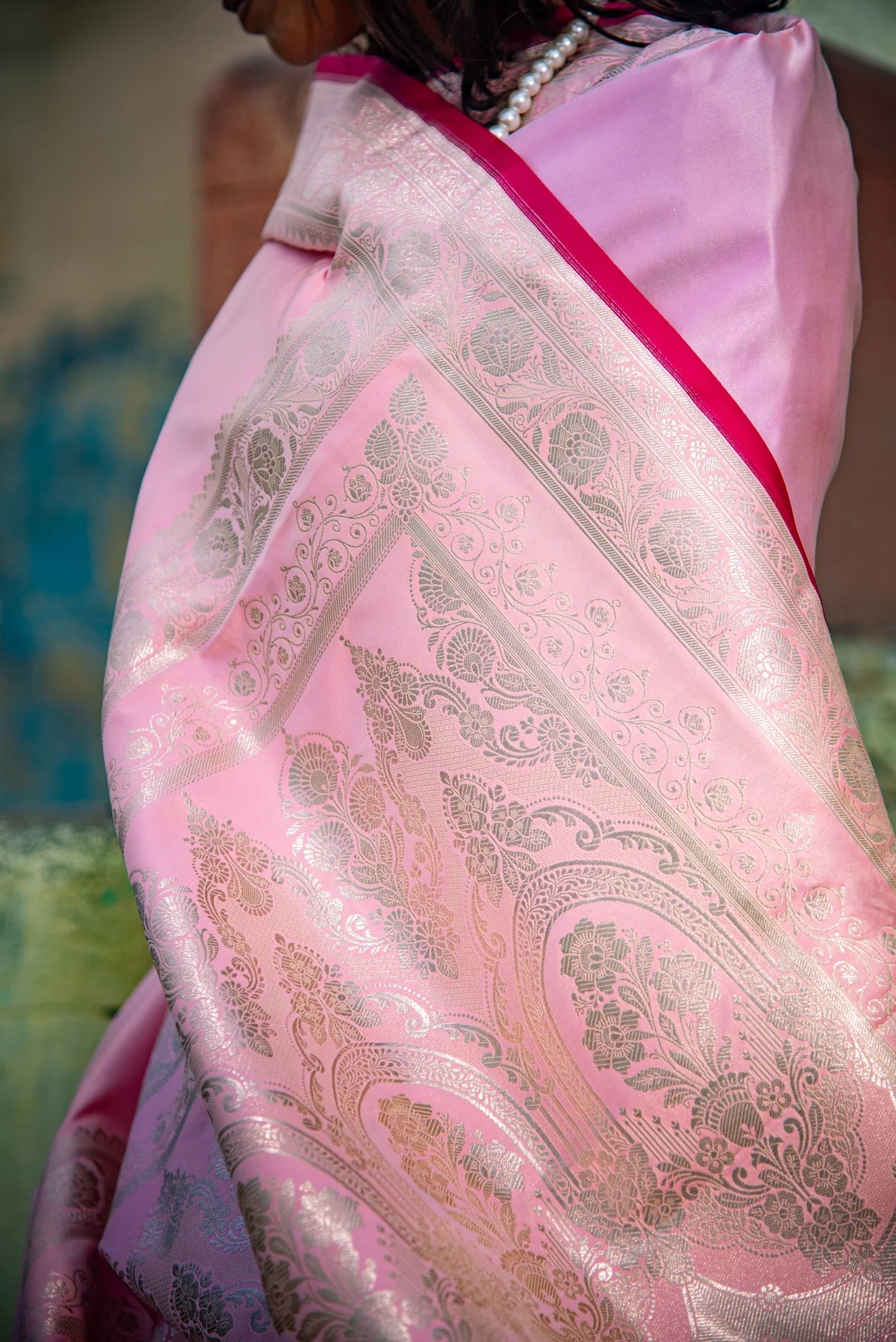 Danyah Banaras Royal Mashru Silk Predraped Saree — image 4