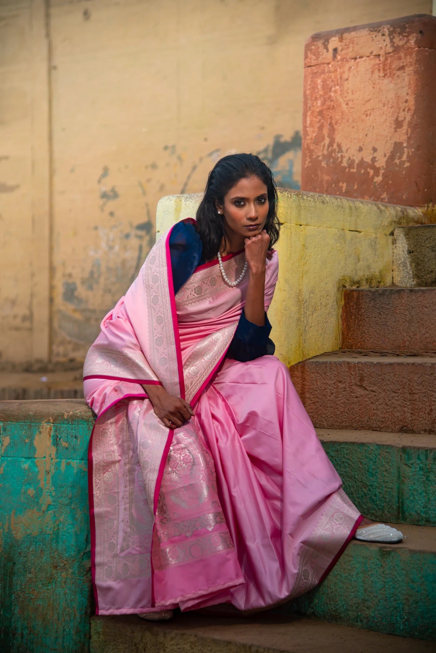 Danyah Banaras Royal Mashru Silk Predraped Saree — image 5