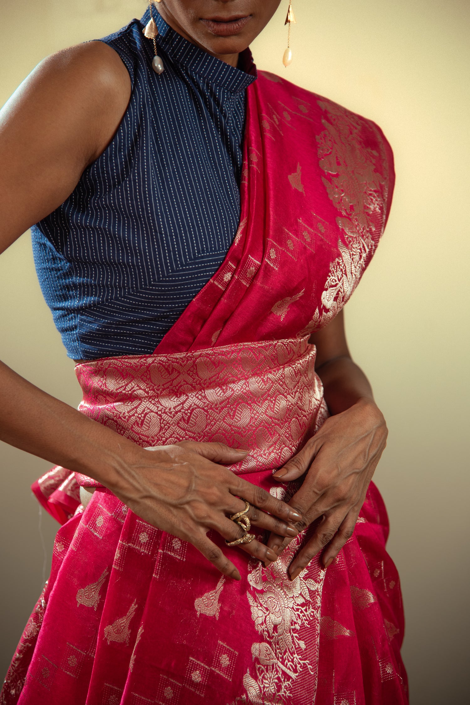 Danyah Banaras Viscose Silk Predraped Saree