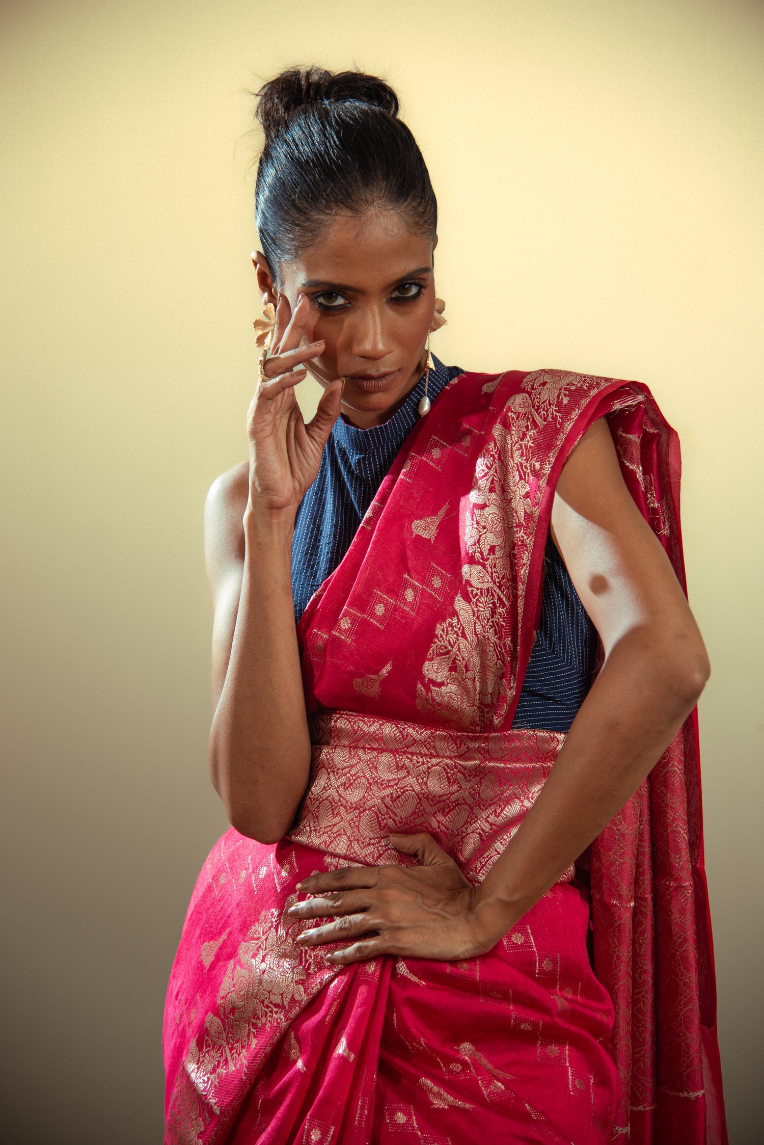 Danyah Banaras Viscose Silk Predraped Saree