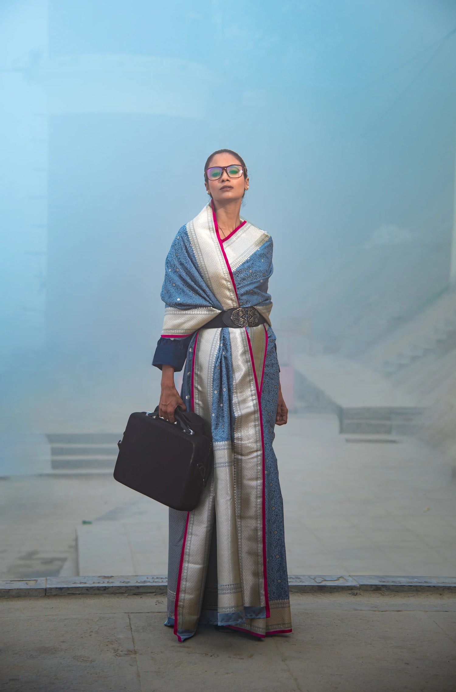 Danyah Banaras Tanchui Mashru Silk With Peacock Detailing Predraped Saree