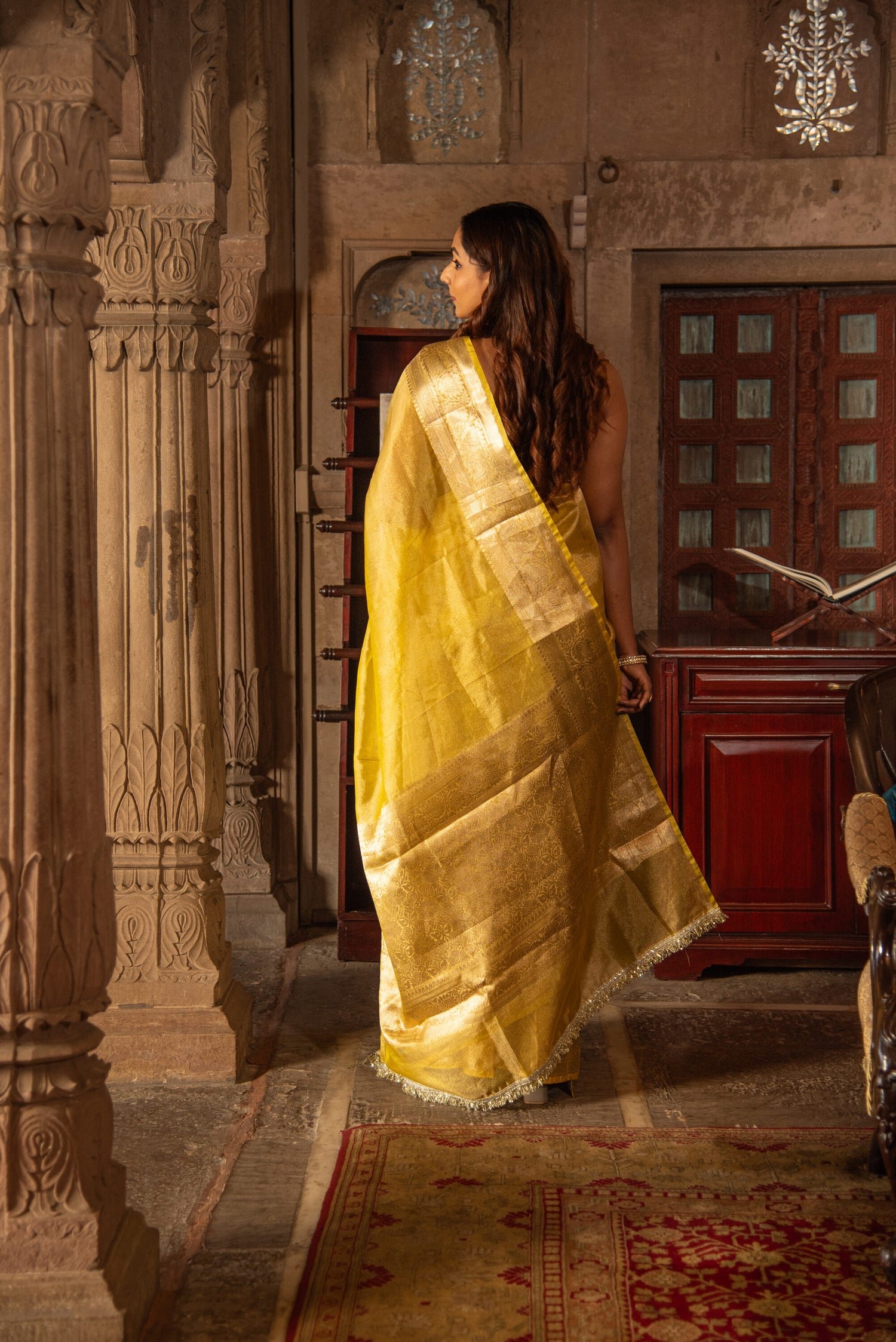 Danyah Banaras Tissue Silk Pre Draped Saree