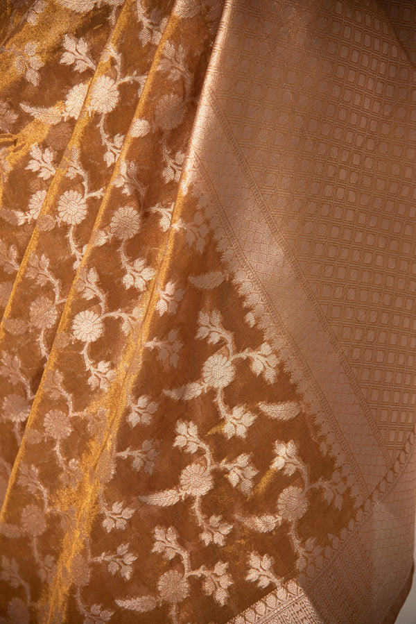 Elegant blue predraped Banarasi saree in Dupiyan silk, perfect for sophisticated work attire.