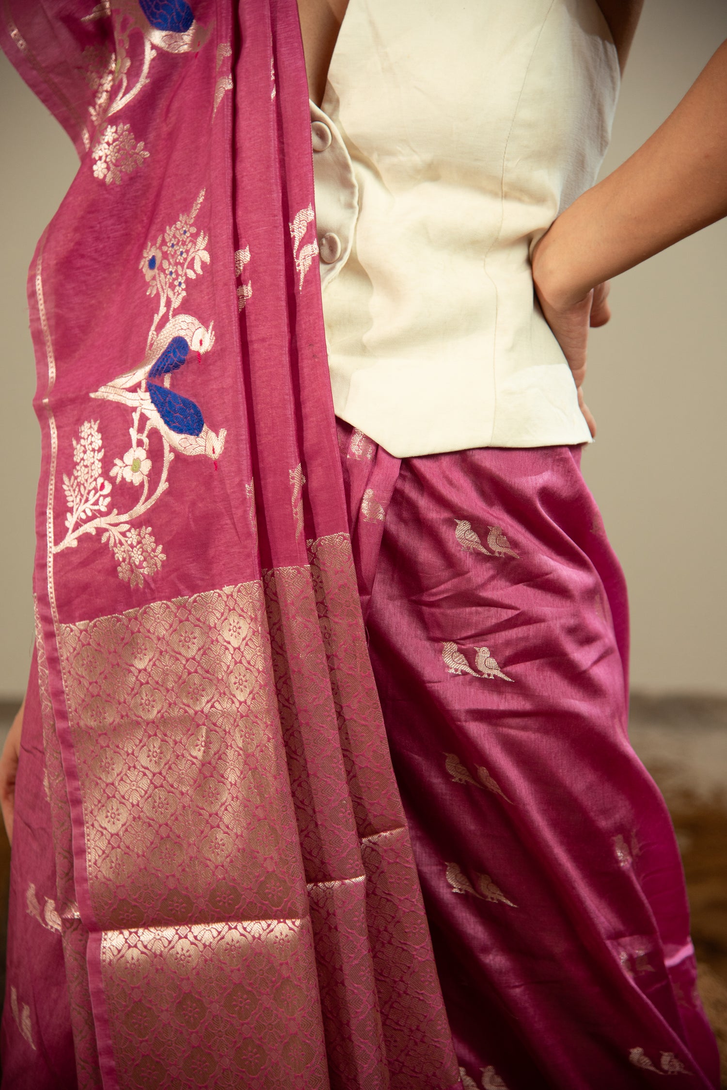 Danyah Banaras Viscose Meena Silk Predraped Saree