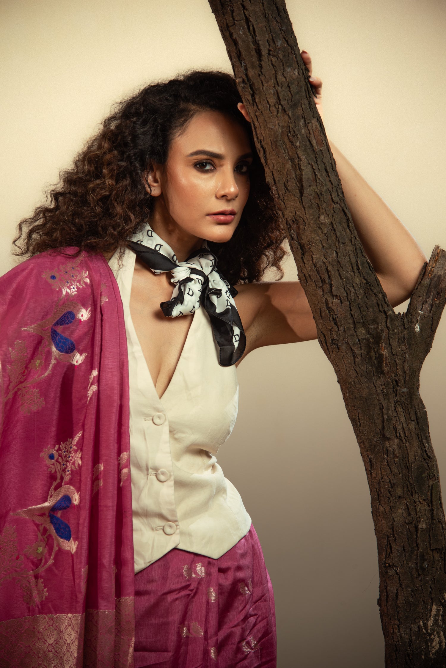 Danyah Banaras Viscose Meena Silk Predraped Saree