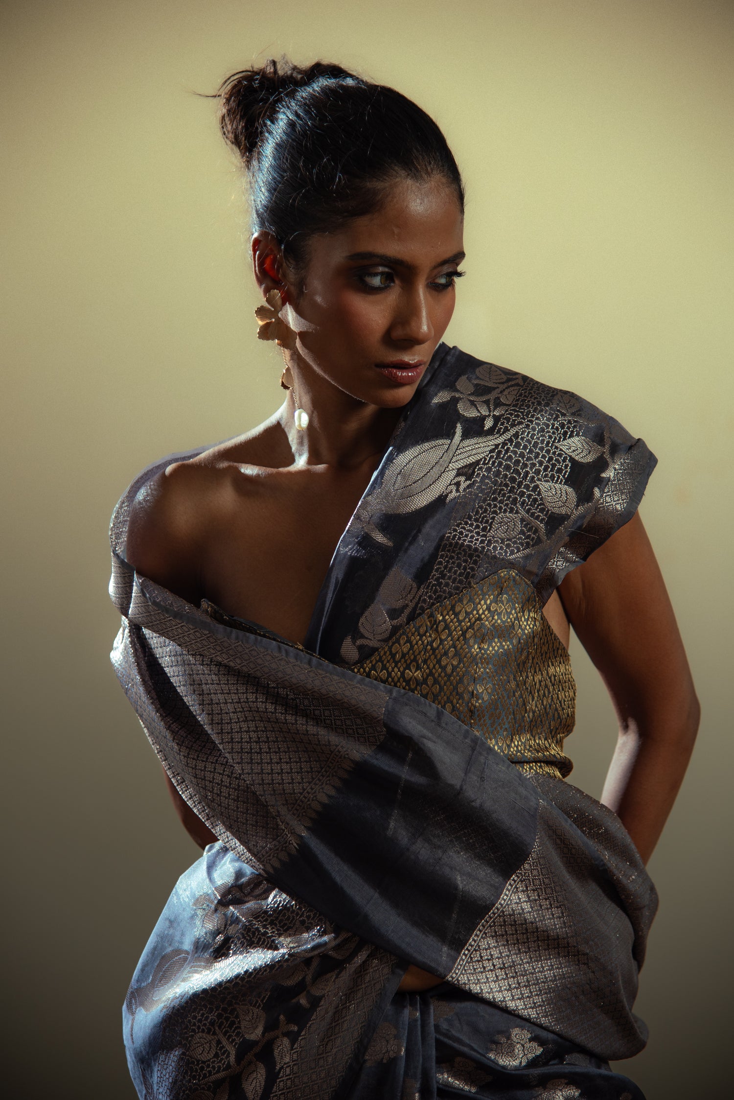 Danyah Banaras Silk Viscose Predraped Saree
