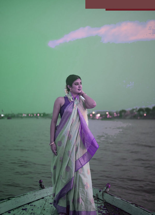 Danyah Banaras — Emerald Of Kashi — alternate view (back / drape detail)