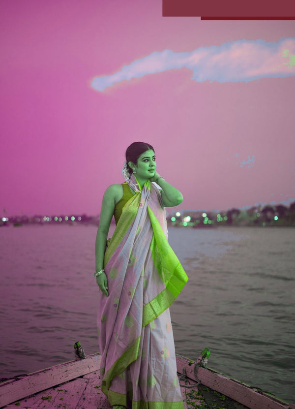 Danyah Banaras — Holi Pink Fuchsia — alternate view (back / drape detail)