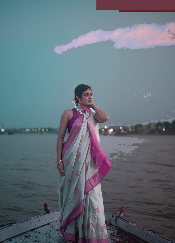 Danyah Banaras — Peacock S Pride — alternate view (back / drape detail)