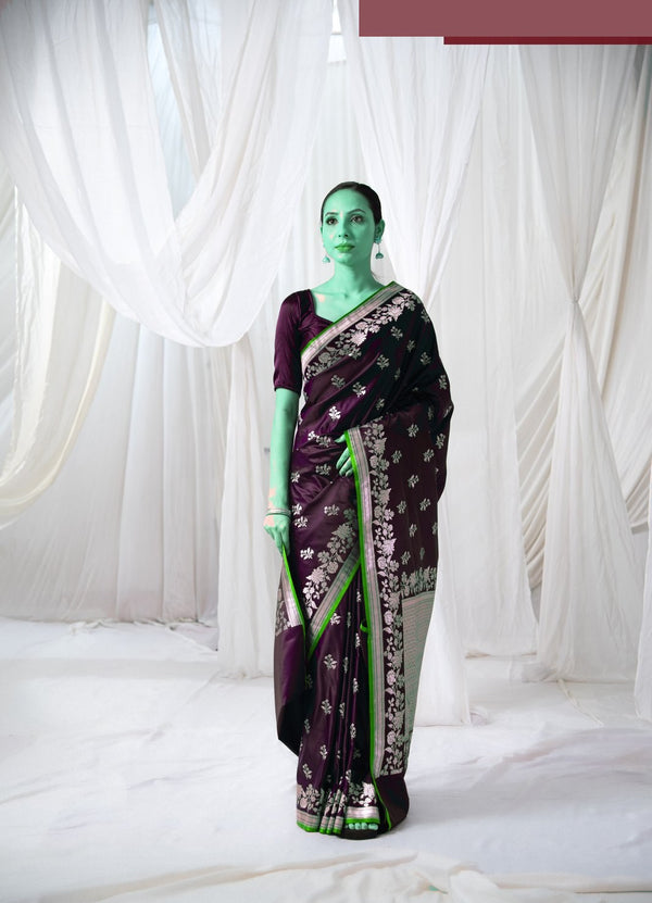 Danyah Banaras — Holi Pink Fuchsia — alternate view (back / drape detail)