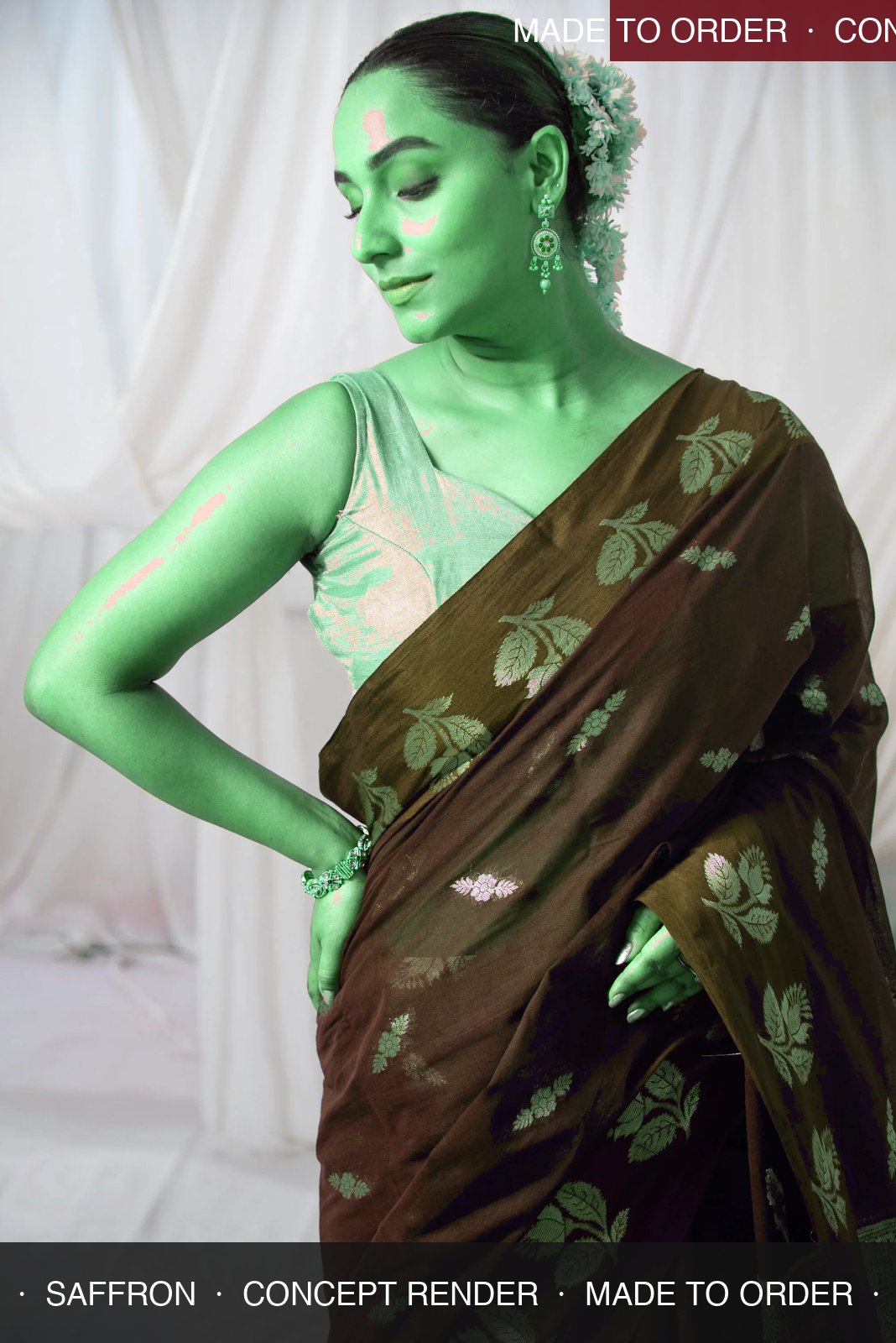 Danyah Banaras Cotton Raw Mango — concept render (made to order)